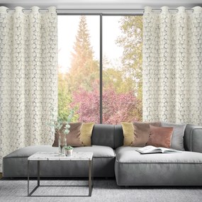 ZÁVES NA KRÚŽKOCH EVA MINGE ROSES1 140X250 CM KRÉMOVÁ