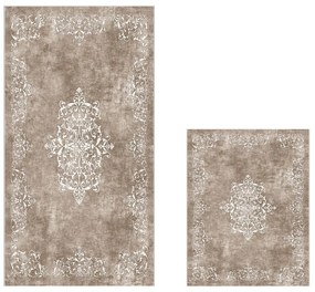 Taupe kúpeľňové predložky v súprave 2 ks 60x100 cm – Foutastic