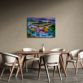 Obraz - panoráma nočného mesta (70x50 cm)