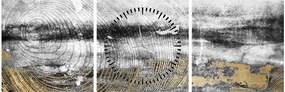 Obraz - Abstrakcia (s hodinami) (90x30 cm)