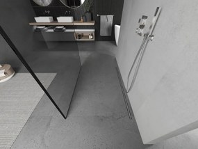 Mexen Kioto, sprchová zástena Walk-In 160 x 200 cm, 8mm sklo čierny vzor, chrómový profil, 800-160-002-01-70