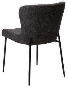 GLAM ČALÚNENÁ STOLIČKA black/black