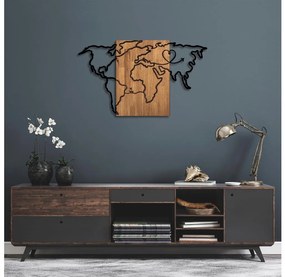 Asir Nástenná dekorácia 118x70 cm mapa drevo/kov AS1719