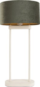 Stolná lampa béžová so zeleným oválnym tienidlom a zlatým interiérom 35 cm - Thijmen