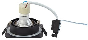 Sada 6 zaoblených zapustených bodových svetiel čierna GU10 50 mm otočné a naklápacie IP44 - Alberto