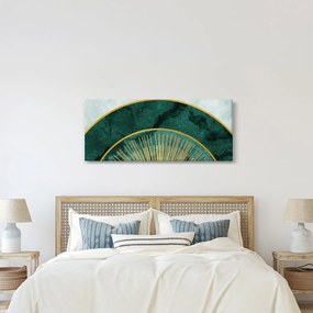 Obraz - Tvary so zlatou textúrou (120x50 cm)