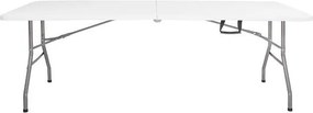 SPRINGOS Cateringová súprava, turistický stôl 240 cm so 6 stoličkami, skladacia biela súprava