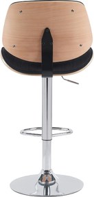 Barová stolička Clawson - látka, chróm rám - natura/čierna