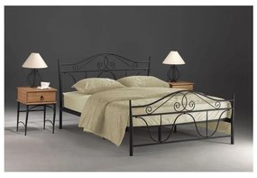 SIGNAL MEBLE Kovová posteľ Denver 160x200 s roštom čierna