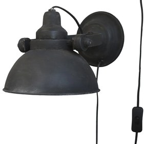 Čierna antik nástenná lampa s patinou Factory - 31*21*18 cm