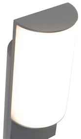 Moderné vonkajšie nástenné svietidlo tmavošedé so senzorom svetlo-tma - Harry
