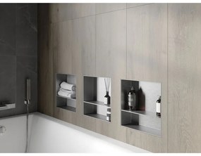 Mexen X-Wall-NR, polička na zapustenie pod obklad bez goliera 30 x 30 cm, oceľová, 1911303010S