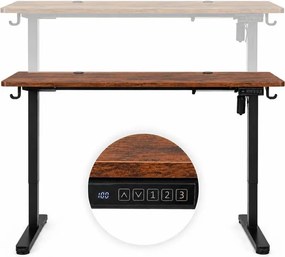 Elektrický písací stôl 120x60 cm, výškovo nastaviteľná 72-118 cm doska, dub