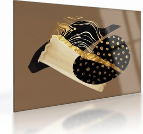 Sklenený obraz - Abstrakcia golden brown N⁰1 (70x50 cm)