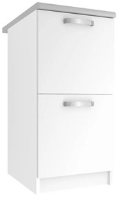 Kuchynská skrinka Belini spodná so zásuvkami 40 cm biely mat s pracovnou doskou  TOR SD2-40/0/WT/WT/0/U