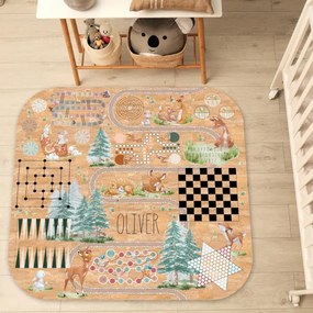 Detský koberec z korku - Zvieratká z lesa a spoločenské hry pre deti