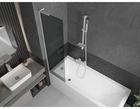 Mexen Next L, 1-krídlová vaňová zástena 50 x 150 cm, 6mm šedé sklo, biely profil, 895-050-000-03-40-20