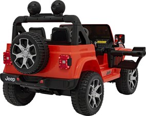 Ramiz Jeep Wrangler Rubicon batéria pre deti Oranžová + diaľkové ovládanie + MP3 LED rádio + EVA kolesá