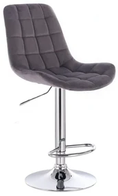 LuxuryForm DESIGN Barová stolička PARIS VELUR na striebornom tanieri - šedá