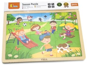 Drevené puzzle 24 dielikov - jar