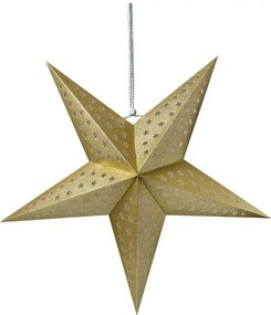 Zlatá závesná vianočná papierová hviezda L - 60*22*60 cm