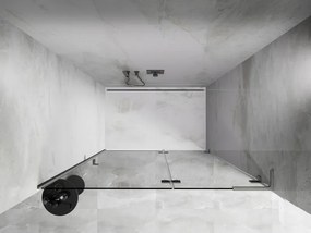 Mexen, Mexen Lunar L pravé otočné sprchové dvere 135 cm, transparentné, brúsený nikel - 834L-135-000-97-00-P