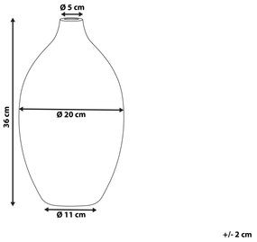 Terakota Dekoratívna váza 36 Biela Čierna BAEZA Beliani