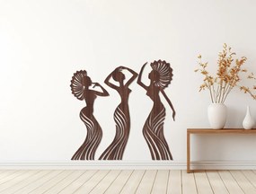 3-dielna nálepka tancjúcich žien - Orech