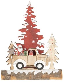Drevená vianočné dekorácie so Santom - 6 * 5 * 20 cm