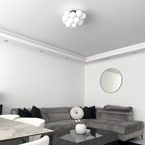 Inteligentné stropné svietidlo čierne s opálovým sklom, 4 svetlá vrátane 4 WiFi G9 - Uvas