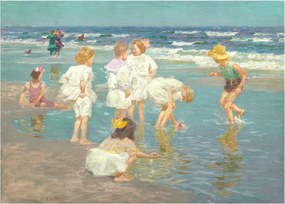 Sklenený obraz - Edward Henry Potthast, A Holiday, reprodukcia (70x50 cm)
