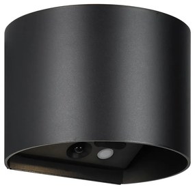 LED nástenné vonkajšie svietidlo so senzorom pohybu na USB (výška 10 cm) Genie – Reality