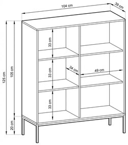 Komoda Nova 104 cm černá/černý rám