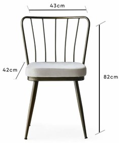 Súprava jedálenských stoličiek Yildiz Cream and Brown, 4 ks, 4 ks