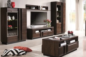 TV stolek Porti 25 160 cm z masivu dub čokoládový