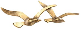 Hliníková dekorácia na stenu Gold Birds 13x35 cm + 12x40 cm