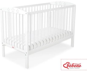 Bobono Detská postieľka 120x60cm s hviezdičkami č. 5002-07- biela