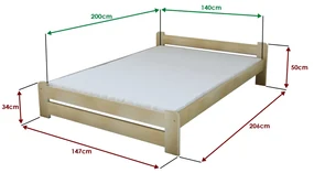 Posteľ Emily 140 x 200 cm, biela Rošt: S lamelovým roštom, Matrac: Matrac COCO MAXI 20 cm