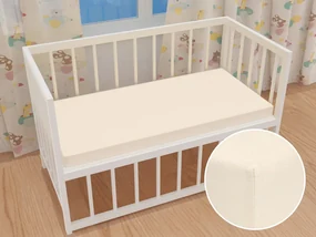 Detské jersey napínacie prestieradlo do postieľky JR-002 Smotanové 70 x 140 x 10 cm - do postieľky