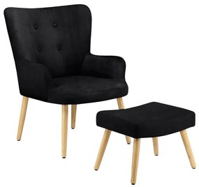 Čierne zamatové kreslo Coco - Støraa