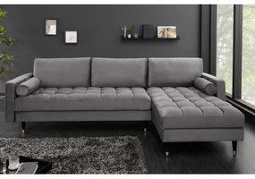 Rohová sedacia súprava 40273 Cozy - Zamat Šedá  - Komfort-nábytok