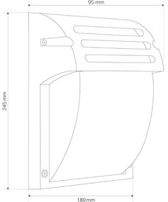 Toolight Toolight, nástenné svietidlo 24,5x18 cm, 1xE27, RSL013-1W, čierna, OSW-10246