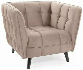 Sametové křeslo Castello béžové/wenge