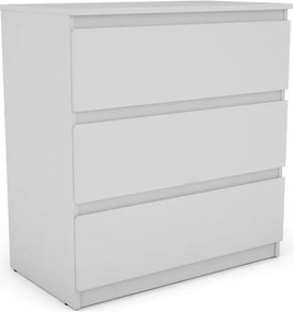 Zásuvková komoda Carlos 753S, biela, výška 80 cm