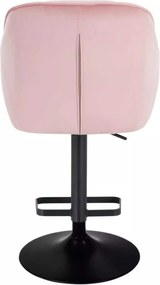 LuxuryForm DESIGN Barová stolička AVOLA VELUR na čiernom tanieri - svetlo ružová