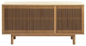 Nízka komoda v dekore duba v prírodnej farbe 143x70 cm Tiber – Unique Furniture