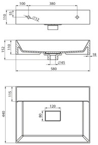 Sapho - Závesné umývadlo GODIVA 58x44 cm mramor/biela