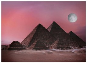 Sklenený obraz - Pyramídy Giza, Egypt (70x50 cm)