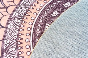 Protišmykový koberec NOVO béžový / sivý kruh