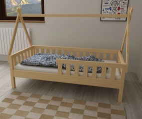 Detská domčeková posteľ z masívu borovice TEA - 200x90 cm - prírodná